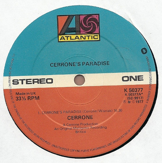 Cerrone : Cerrone's Paradise (LP, Album)