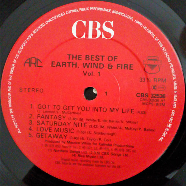 Earth, Wind & Fire : The Best Of Earth, Wind & Fire Vol. I (LP, Comp, RE, Gat)
