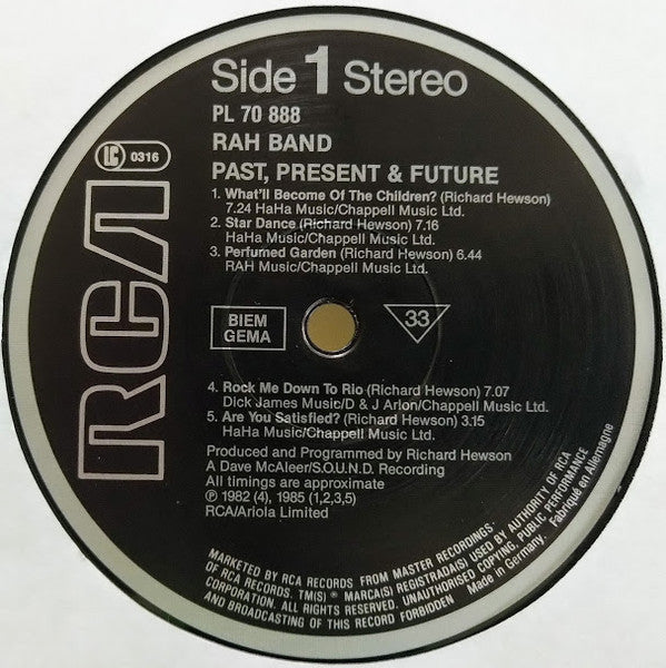 RAH Band : Past, Present & Future (LP, Comp)