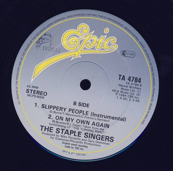 The Staple Singers : Slippery People (12", Single, Com)