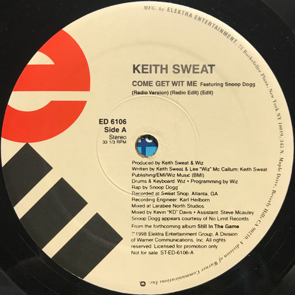 Keith Sweat Featuring Snoop Dogg : Come Get Wit Me (12", Single, Promo)