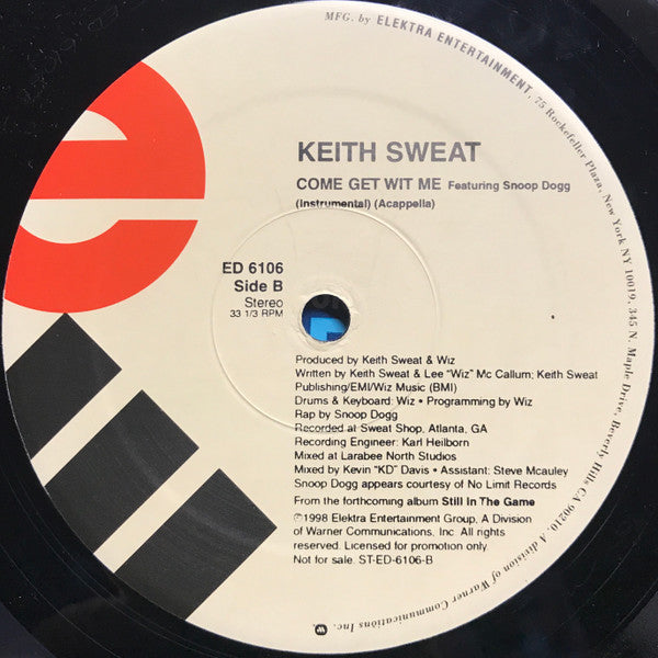 Keith Sweat Featuring Snoop Dogg : Come Get Wit Me (12", Single, Promo)