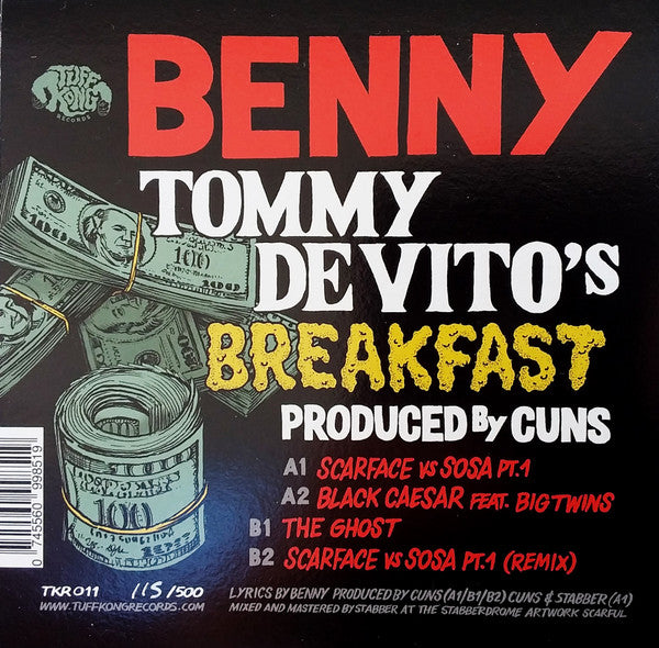 Benny The Butcher & Cuns : Tommy DeVito's Breakfast (7", EP, Ltd, Num, Spl)