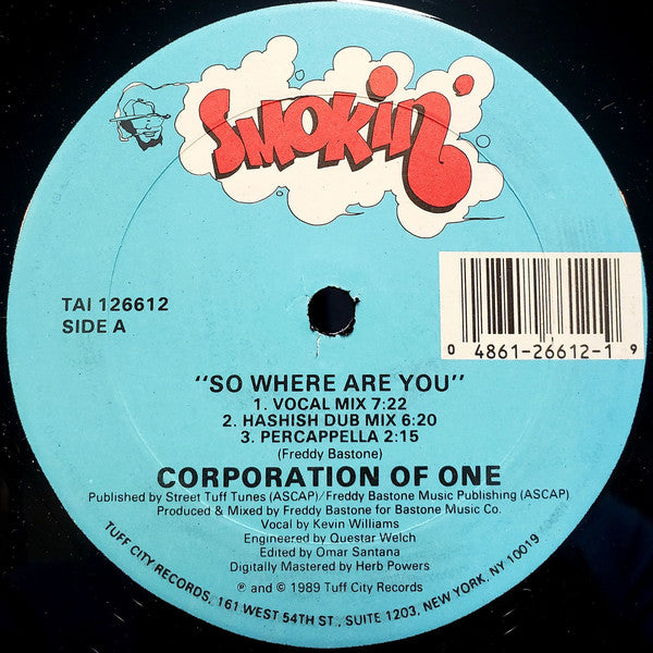 Corporation Of One : So Where Are You (12", Wid)
