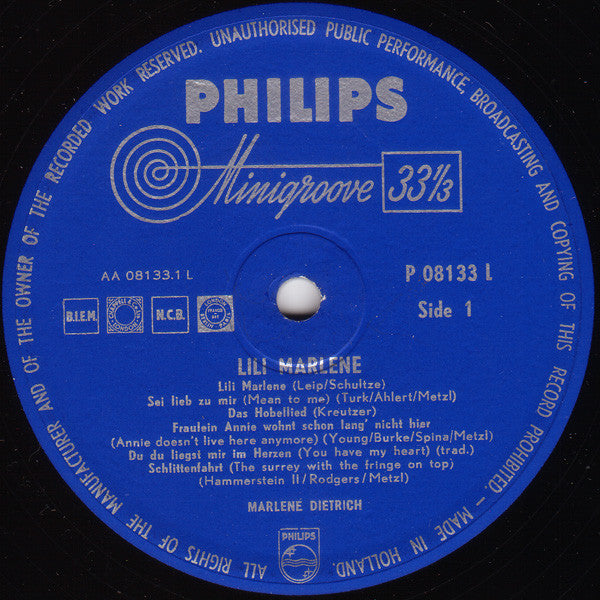 Marlene Dietrich : Lili Marlene (LP, Comp)