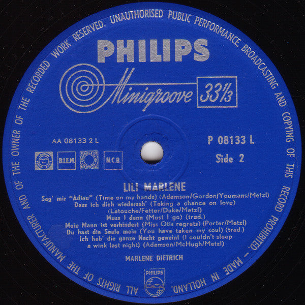 Marlene Dietrich : Lili Marlene (LP, Comp)