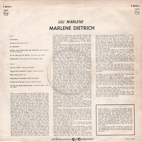 Marlene Dietrich : Lili Marlene (LP, Comp)
