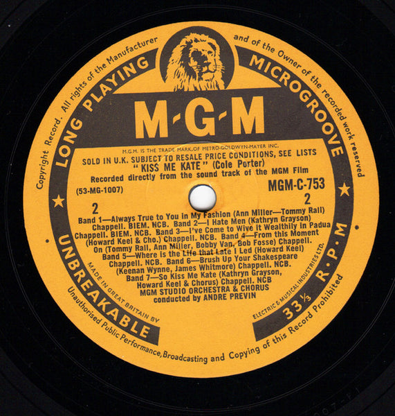 Various : Kiss Me Kate (LP, Album)