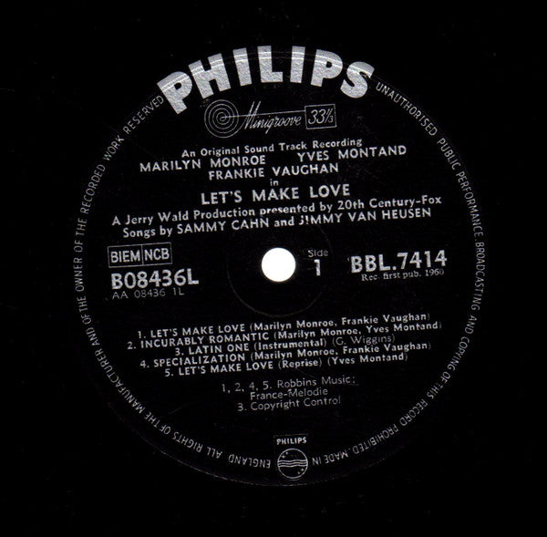 Marilyn Monroe / Yves Montand / Frankie Vaughan : Let's Make Love (LP, Mono)