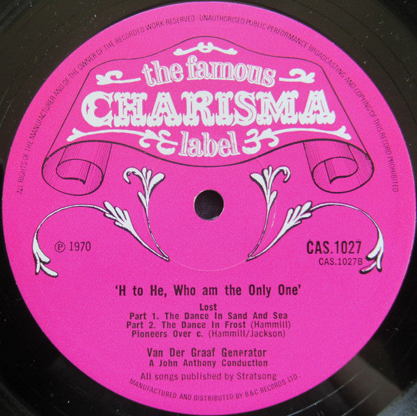 Van Der Graaf Generator : H To He Who Am The Only One (LP, Album, Gat)