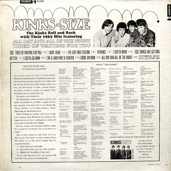 The Kinks : Kinks-Size (LP, Album, RE, Jac)