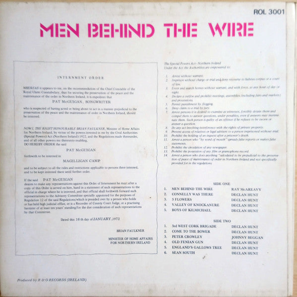 The Men Behind The Wire : Men Behind The Wire (LP, Album)