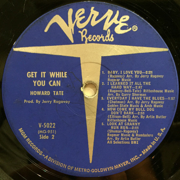 Howard Tate : Get It While You Can (LP, Album, Mono, MGM)