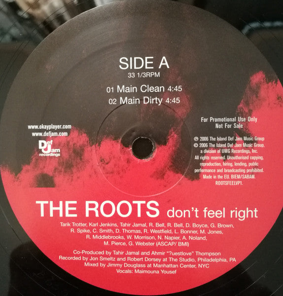 The Roots : Don't Feel Right (12", Promo)