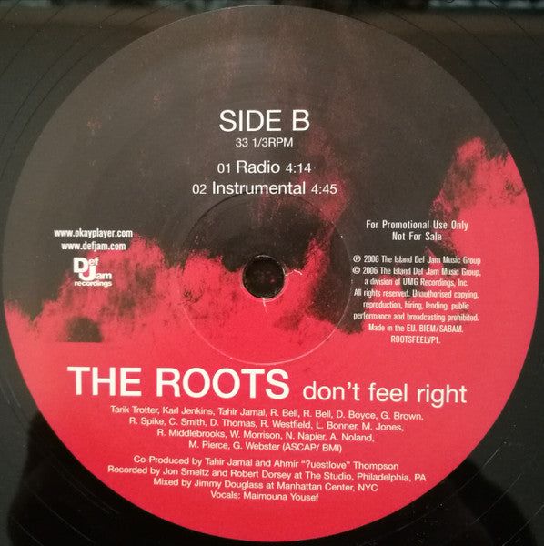 The Roots : Don't Feel Right (12", Promo)