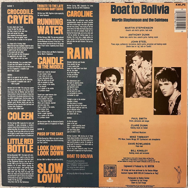 Martin Stephenson And The Daintees : Boat To Bolivia (LP, Album, RE)