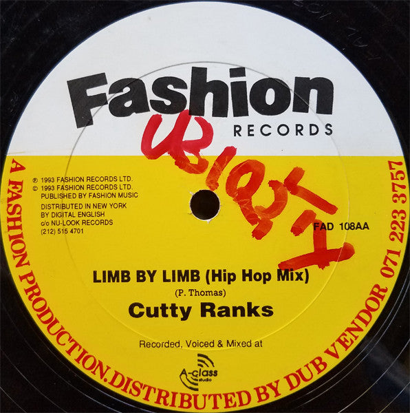 Cutty Ranks : Limb By Limb (12", Yel)