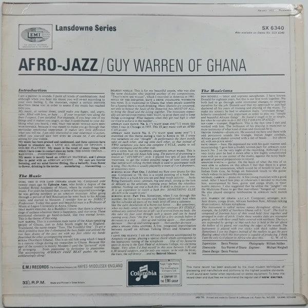 Guy Warren : Afro-Jazz (LP, Album, Mono)