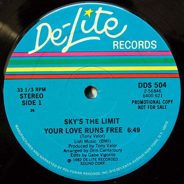 Sky's The Limit (2) / TV Sounds Orchestra* : Your Love Runs Free (12", Promo)