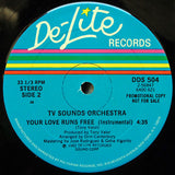 Sky's The Limit (2) / TV Sounds Orchestra* : Your Love Runs Free (12", Promo)