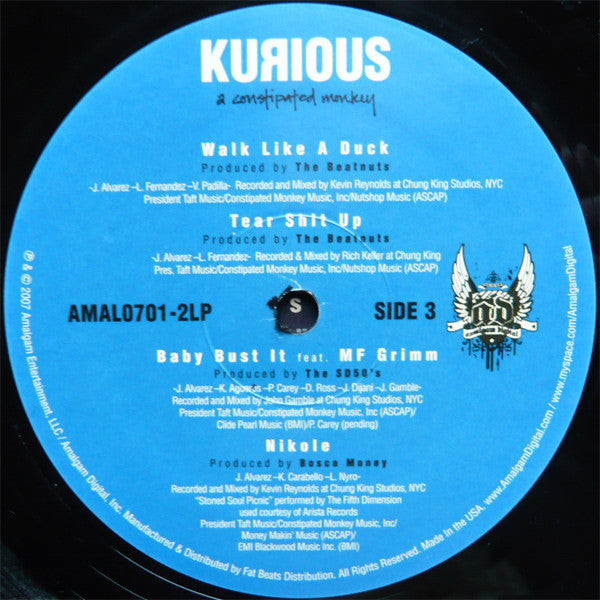 Kurious : A Constipated Monkey (2xLP, Album, RE)