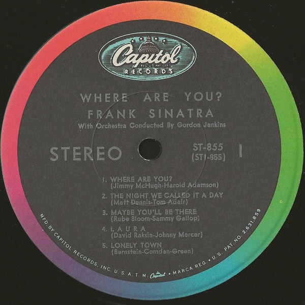 Frank Sinatra With Gordon Jenkins And His Orchestra : Where Are You? (LP, Album, RP)