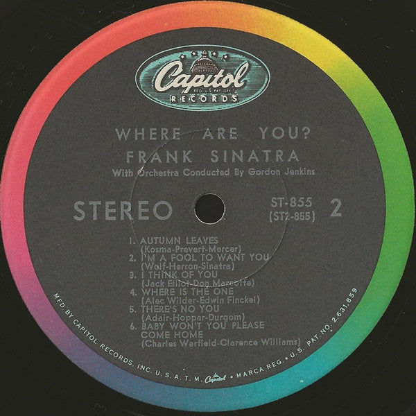 Frank Sinatra With Gordon Jenkins And His Orchestra : Where Are You? (LP, Album, RP)