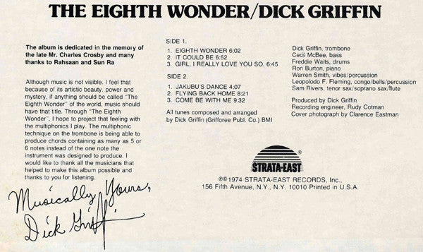 Dick Griffin : The Eighth Wonder (LP, Album)