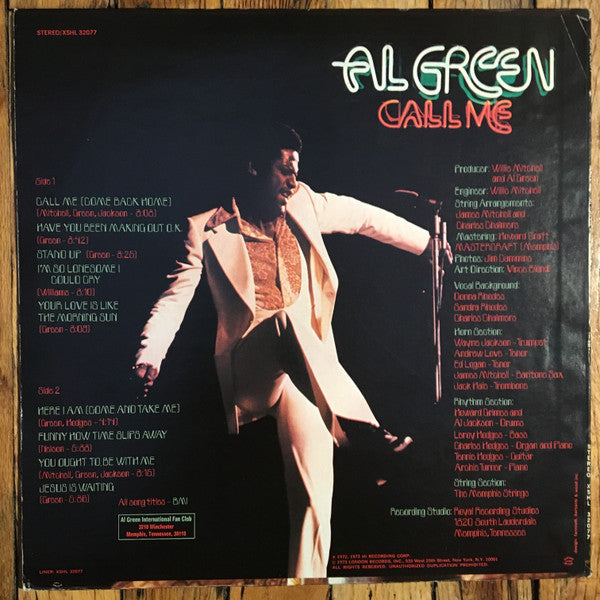 Al Green : Call Me (LP, Album, W -)