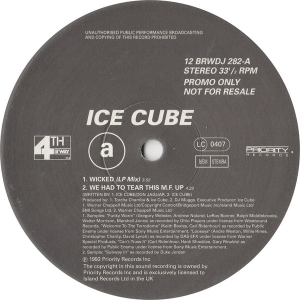 Ice Cube : Wicked (12", Promo)