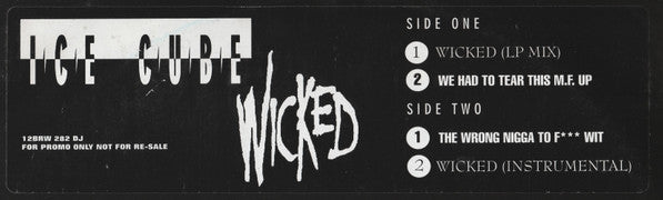 Ice Cube : Wicked (12", Promo)