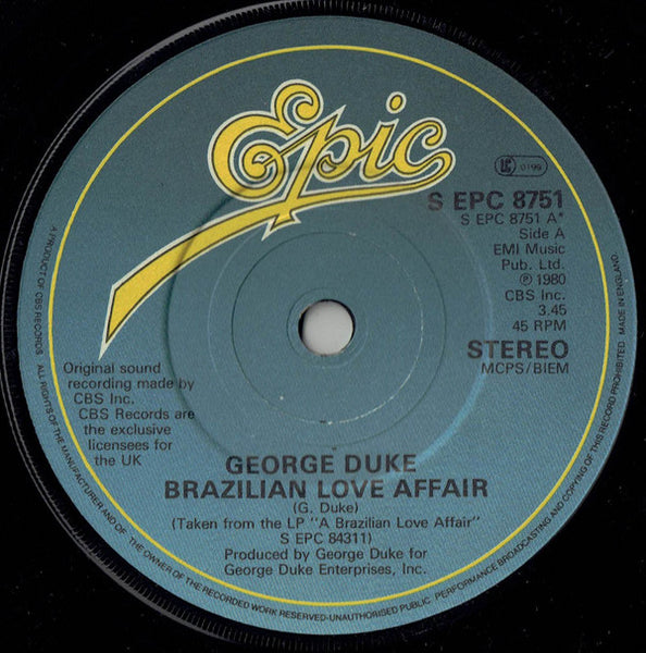George Duke : Brazilian Love Affair (7", Single)
