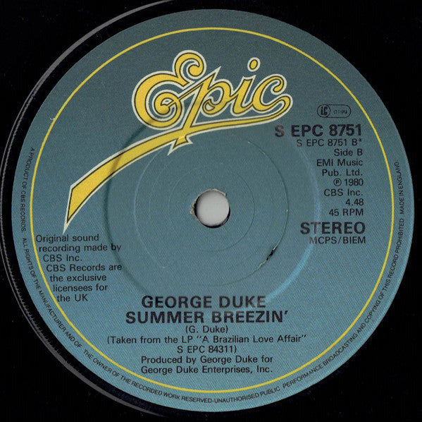 George Duke : Brazilian Love Affair (7", Single)