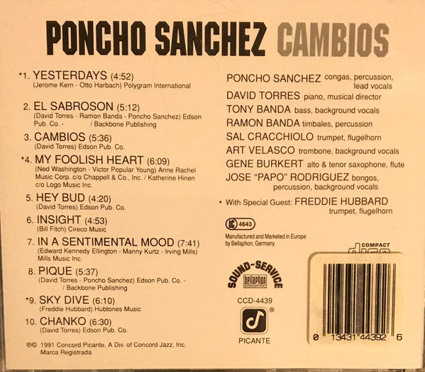 Poncho Sanchez With Special Guest Freddie Hubbard : Cambios (CD, Album)