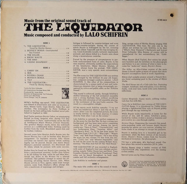 Lalo Schifrin : The Liquidator (Music From The Original Soundtrack) (LP, Album)
