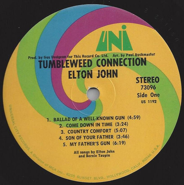 Elton John : Tumbleweed Connection (LP, Album, Pin)