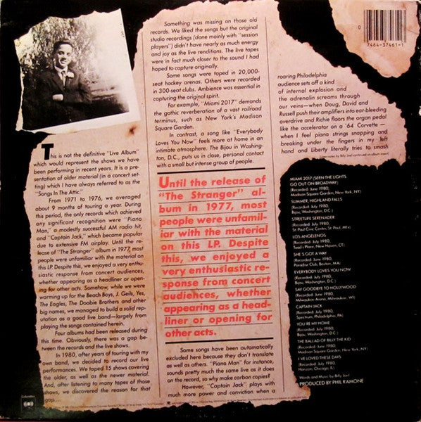 Billy Joel : Songs In The Attic (LP, Album, RE, Ter)