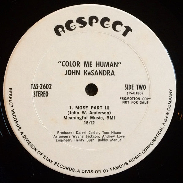 John KaSandra : Color Me Human (LP, Album, Promo, Pit)