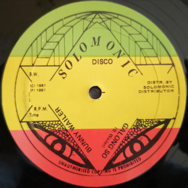Bunny Wailer : Galong So / Rock And Groove (12")