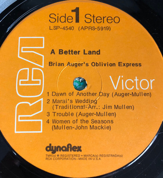Brian Auger's Oblivion Express : A Better Land (LP, Album, Hol)