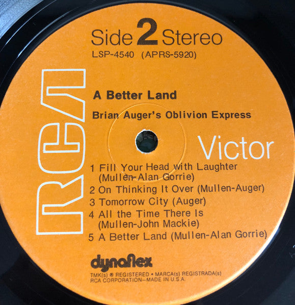 Brian Auger's Oblivion Express : A Better Land (LP, Album, Hol)
