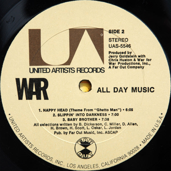 War : All Day Music (LP, Album, All)