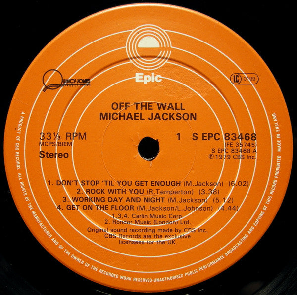 Michael Jackson : Off The Wall (LP, Album, Gat)