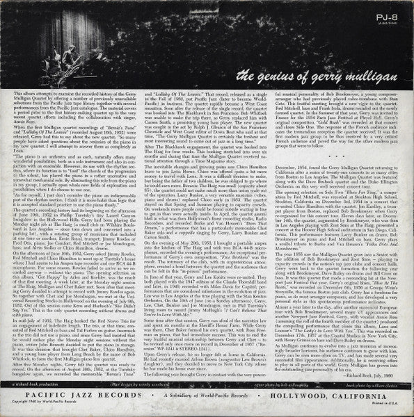 Gerry Mulligan : The Genius Of Gerry Mulligan (LP, Comp, Mono)