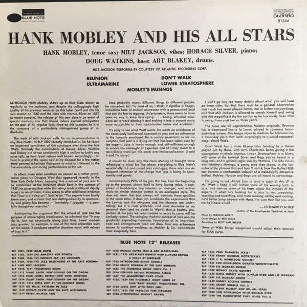 Hank Mobley : Hank Mobley And His All Stars (LP, Album, RE)