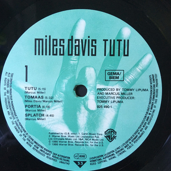 Miles Davis : Tutu (LP, Album)
