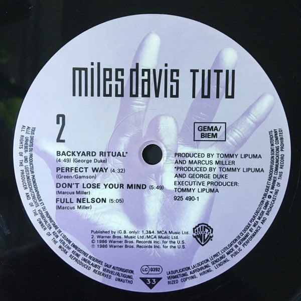 Miles Davis : Tutu (LP, Album)