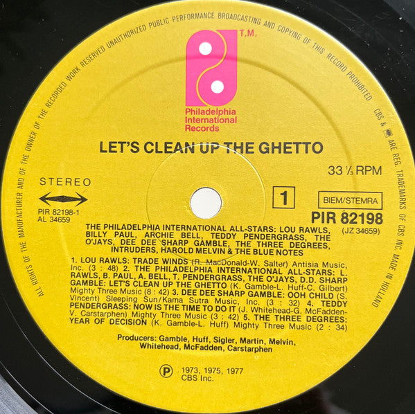 The Philadelphia International All-Stars* : Let's Clean Up The Ghetto (LP, Comp)