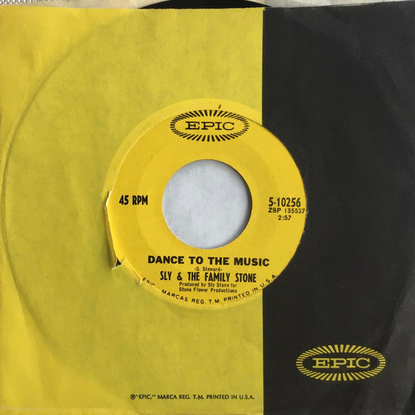 Sly & The Family Stone : Dance To The Music (7", Single, Mono, Styrene, Ter)