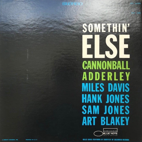 Cannonball Adderley : Somethin' Else (LP, Album, RE, Lib)